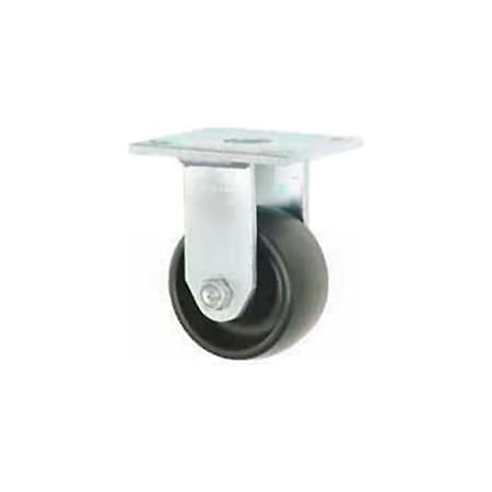 Casters Wheels & Industrial Handling Faultless Rigid Plate Caster 4in Polyolefin Wheel 7760S-4
